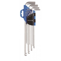 Набор шестигранных Г-образных ключей со сферической головкой 1,5-10 мм 9 шт. экстрадлинные Hoegert Technik HT1W808