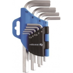 Набор шестигранных Г-образных ключей 1,5-10 мм, 9 шт. Hoegert Technik HT1W802